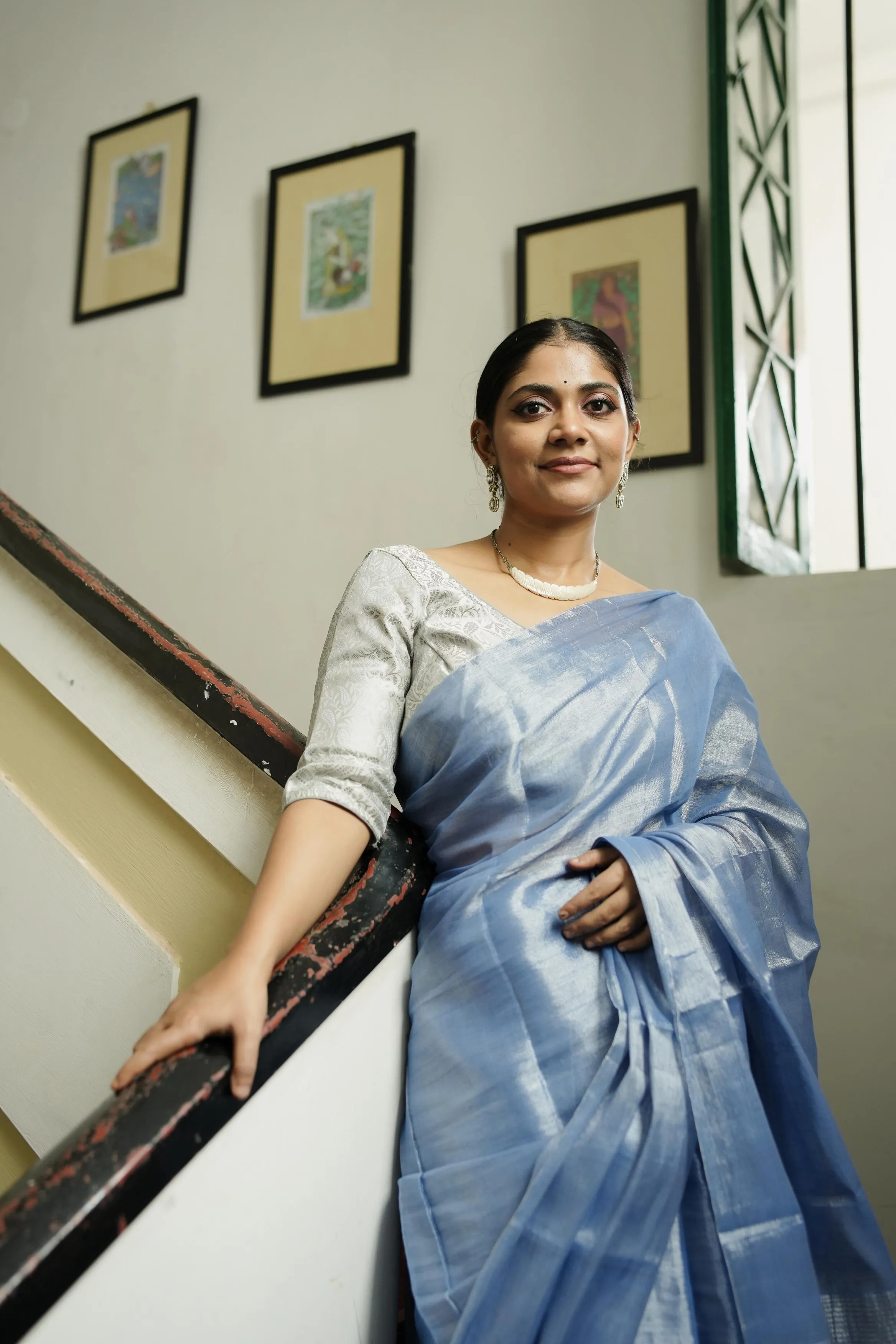 Sitara - Tissue Zari Blue Onjona  saree
