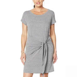 Skinnygirl Women's Plus Size Deborah Draped Side Tie T-Shirt Dress