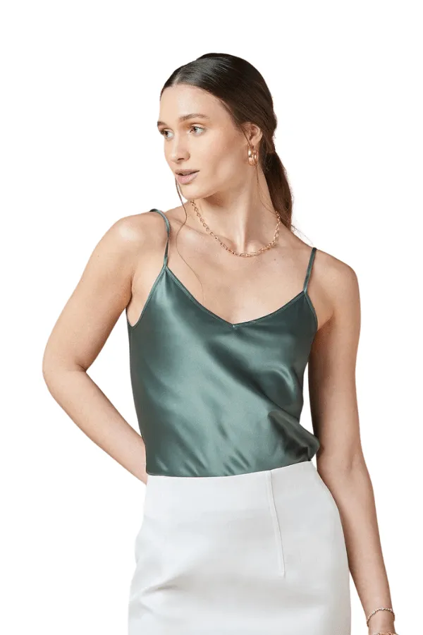 Soie Satin Blouse - Green
