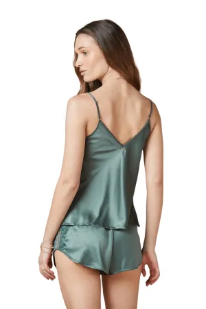 Soie Satin Blouse - Green