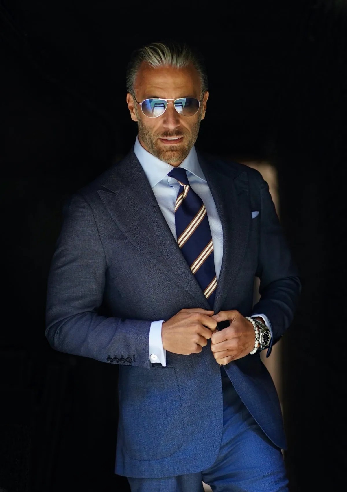 Southern Blue Tick Weave Suit