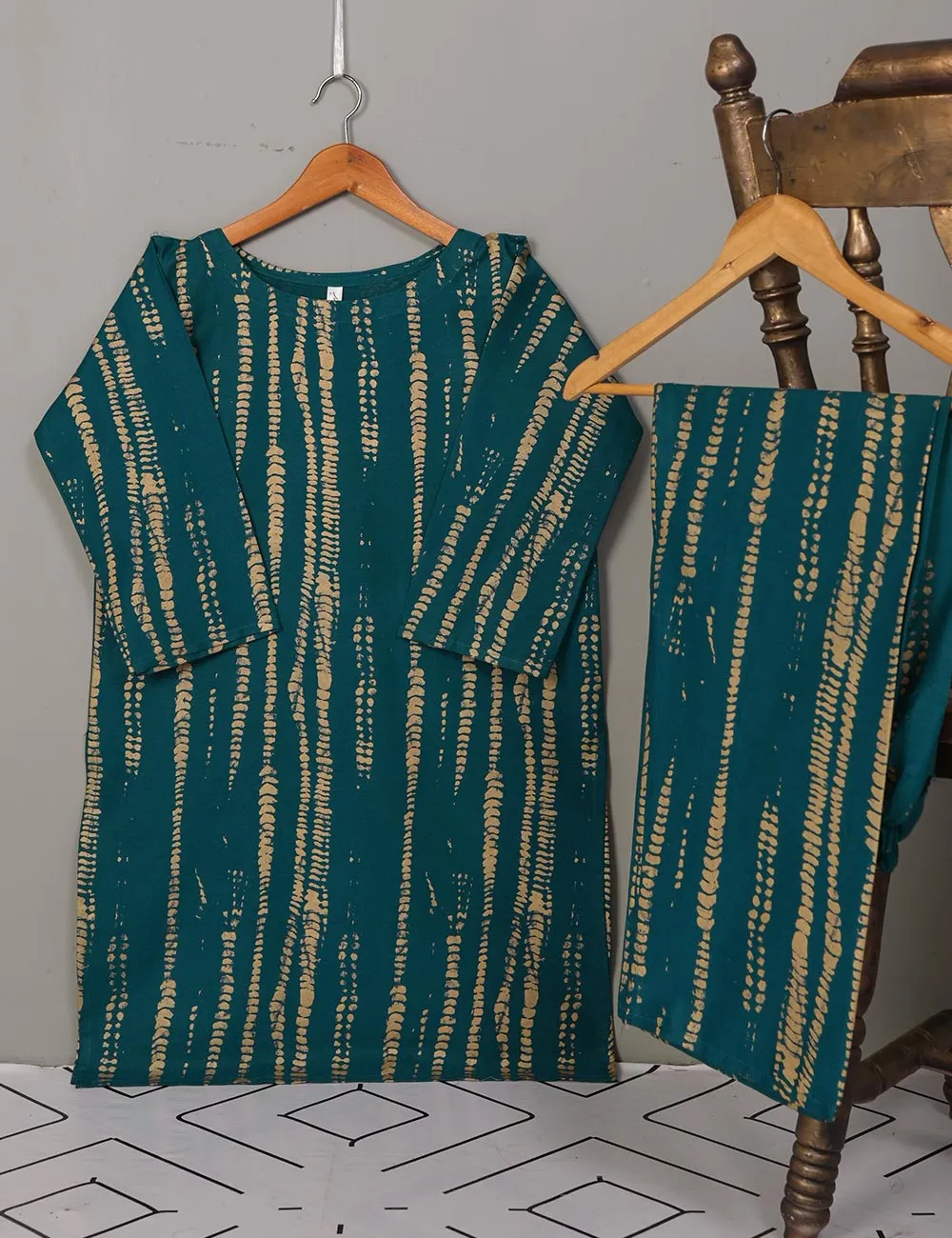 STP-019A-Turquoise - 2Pc Cotton Stitched