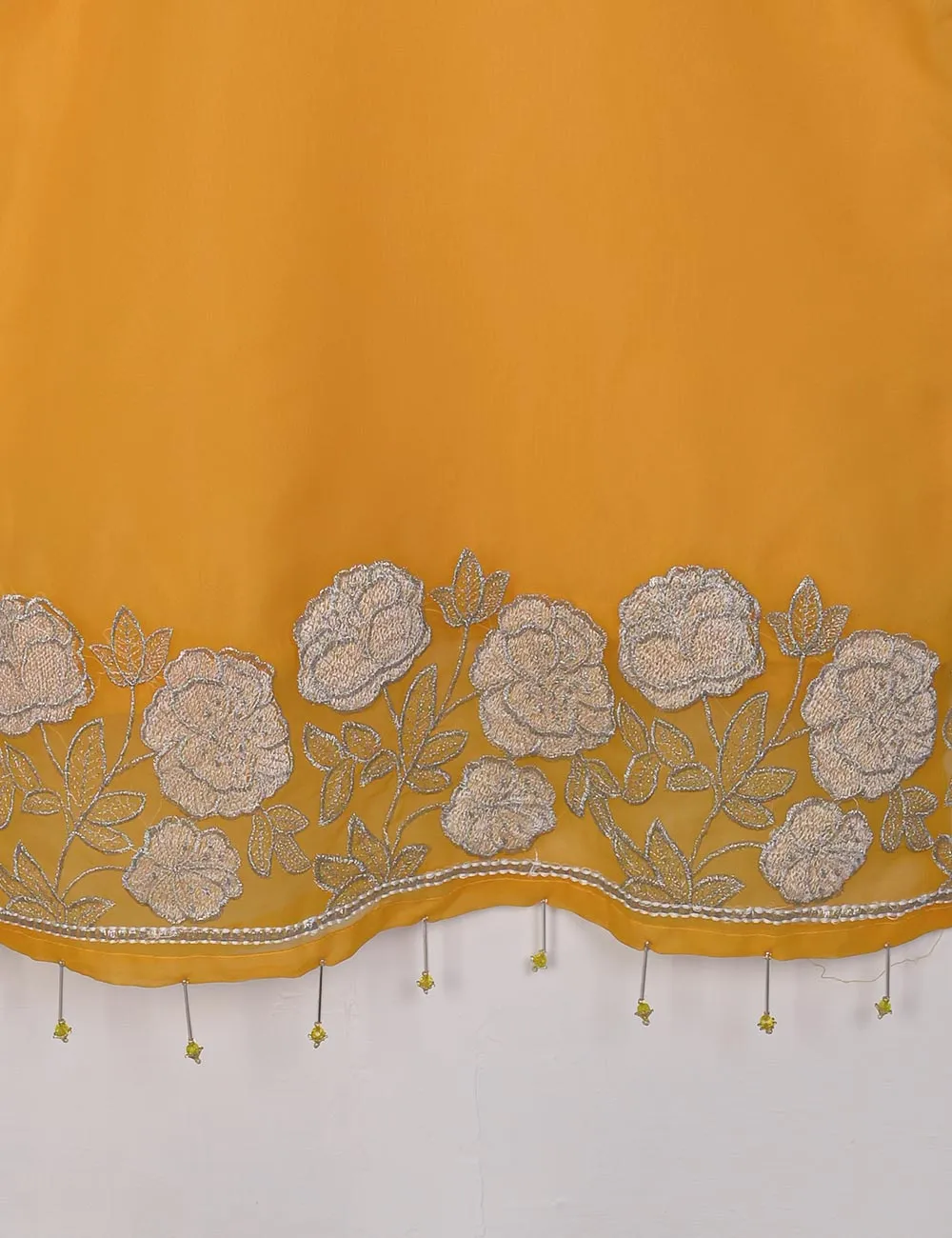 STP-028A-Mustard - 2Pc Organza Stitched