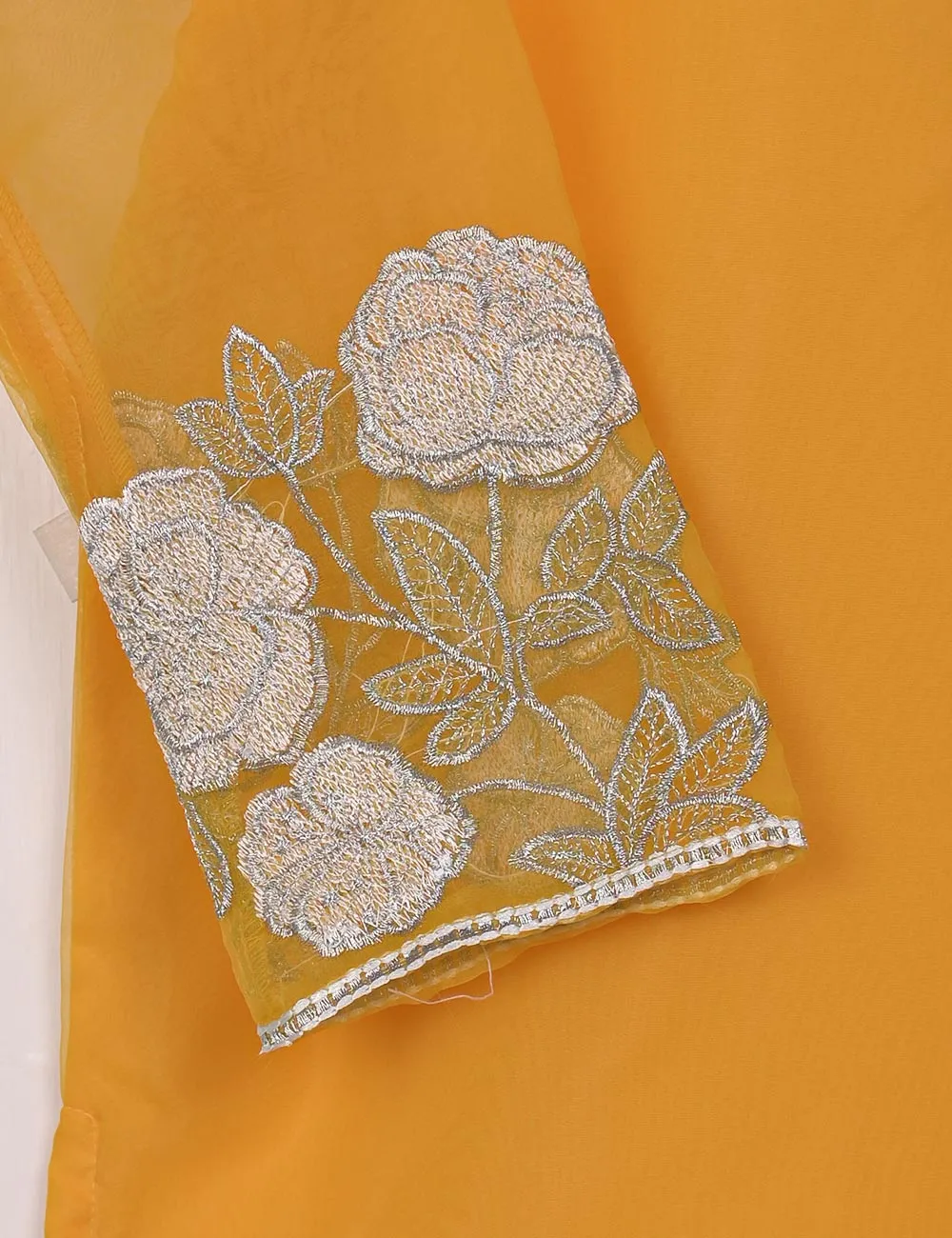 STP-028A-Mustard - 2Pc Organza Stitched