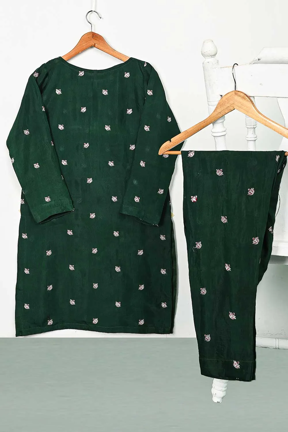 STP-105A-Green - 2PC COTTON SLUB STITCHED