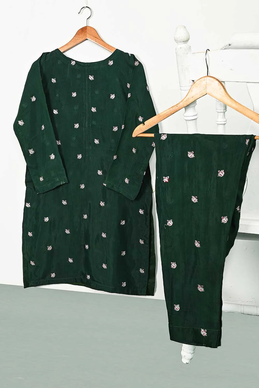 STP-105A-Green - 2PC COTTON SLUB STITCHED
