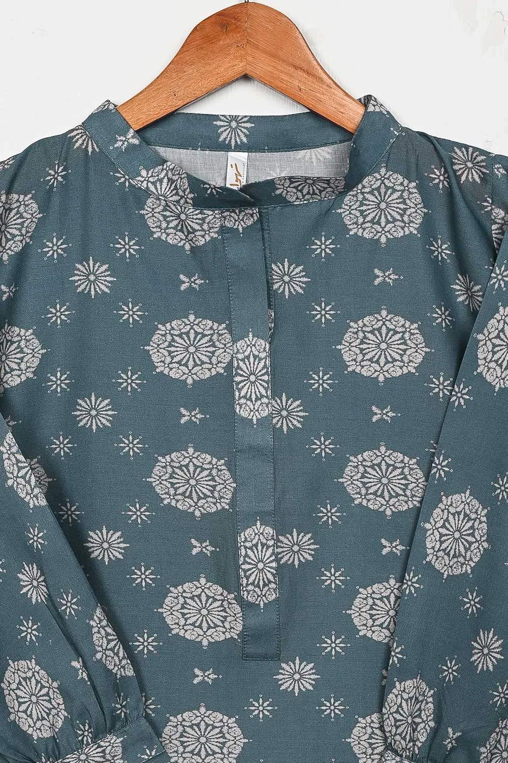 STP-146A-GreyishBlue - 2PC DIGITAL COTTON PRINTED STITCHED