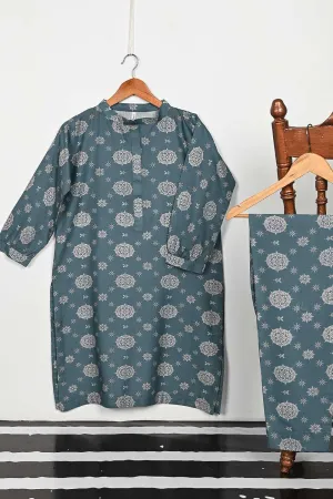 STP-146A-GreyishBlue - 2PC DIGITAL COTTON PRINTED STITCHED