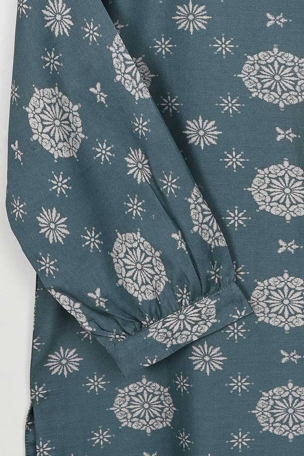 STP-146A-GreyishBlue - 2PC DIGITAL COTTON PRINTED STITCHED