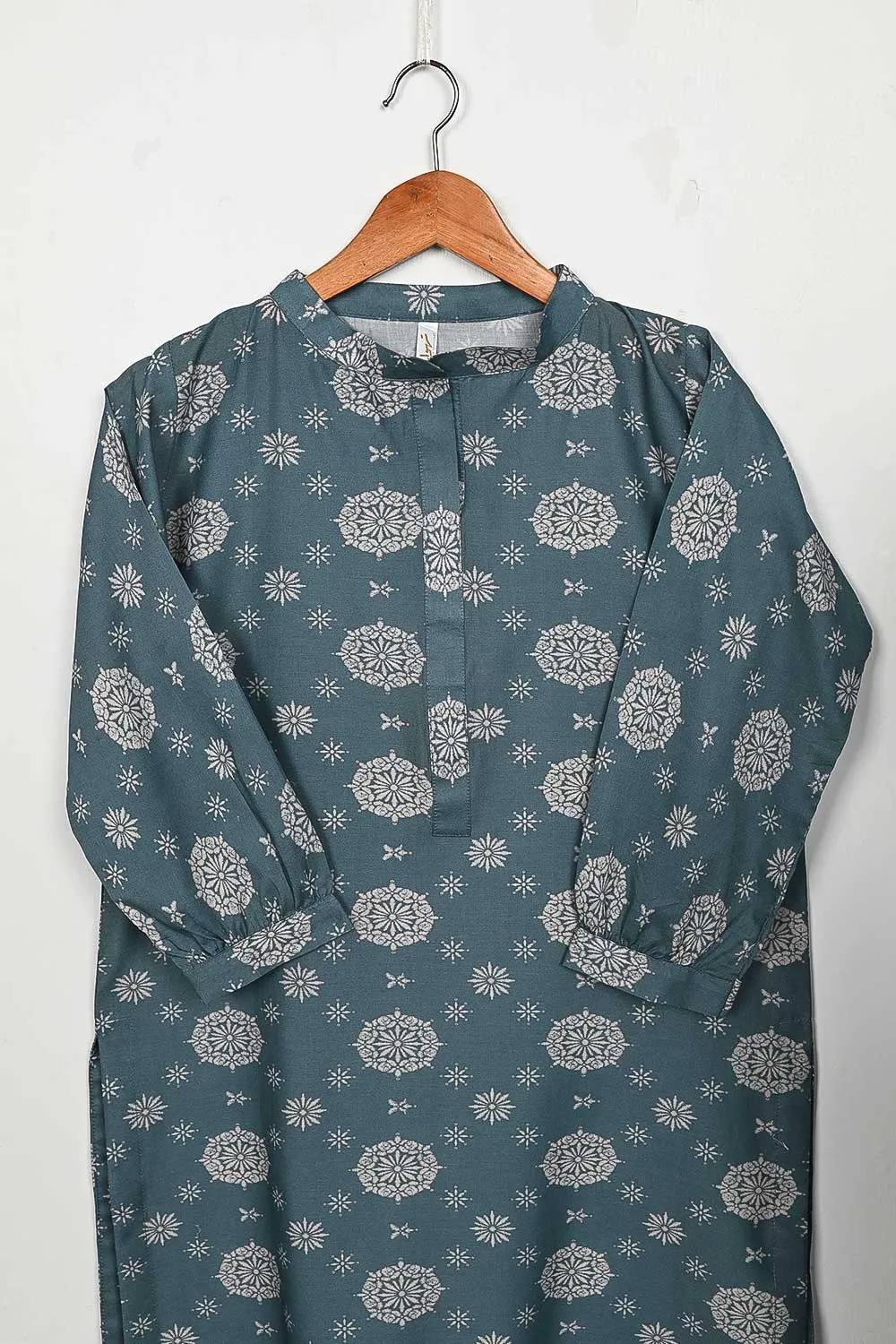 STP-146A-GreyishBlue - 2PC DIGITAL COTTON PRINTED STITCHED