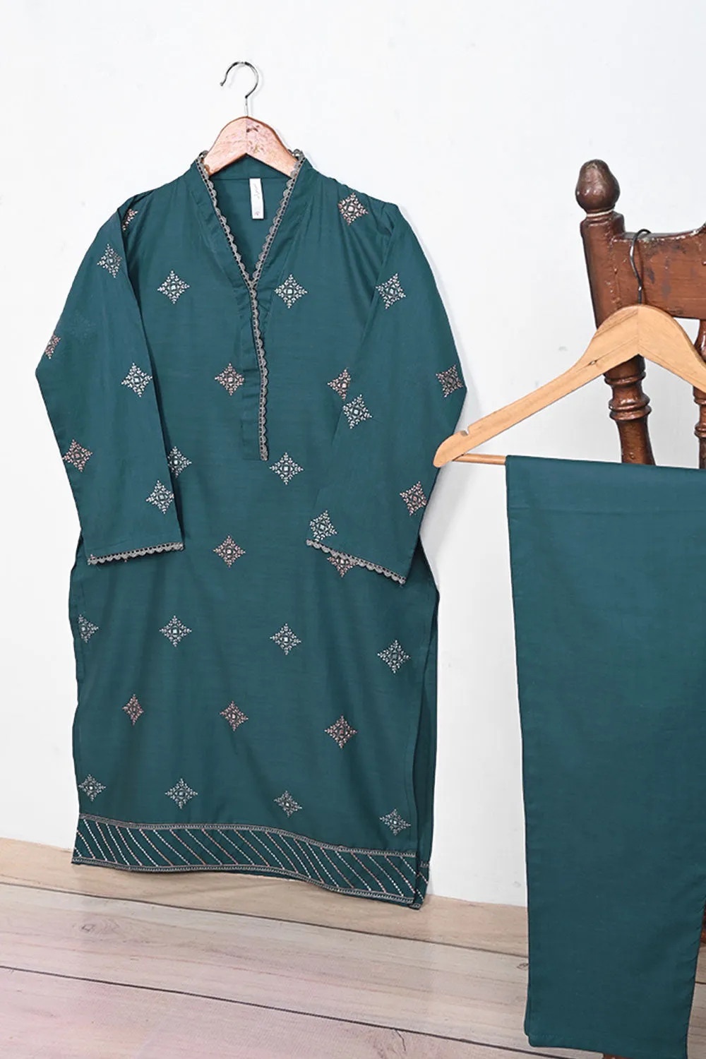 STP-174A-Dull Green - 2PC COTTON STITCHED