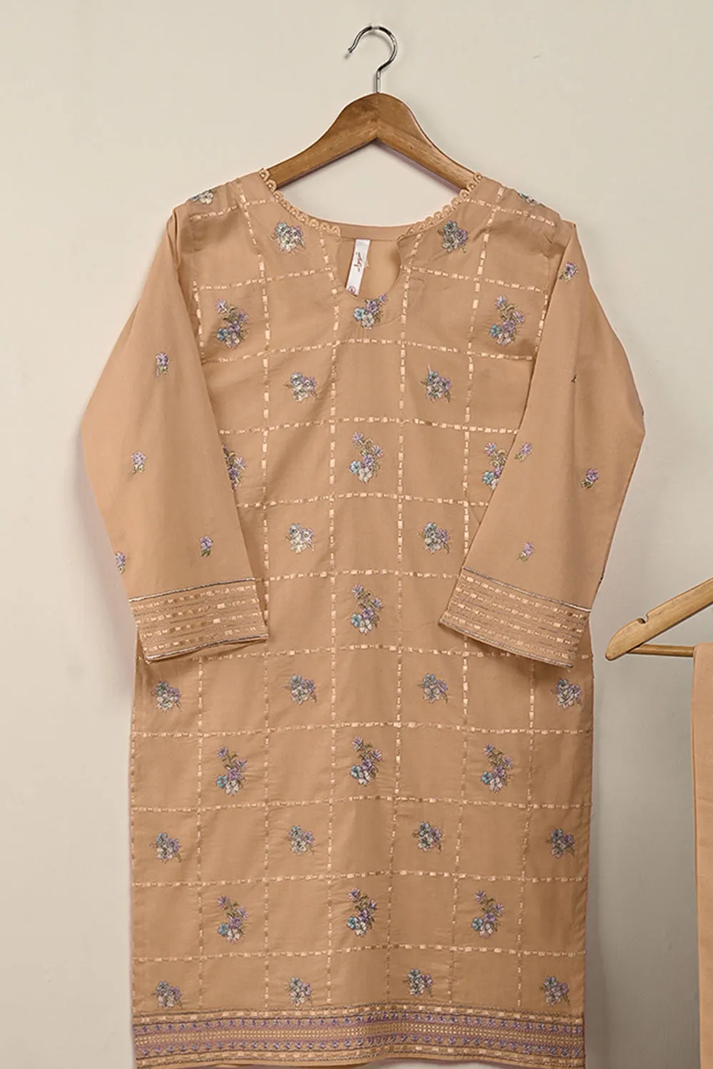 STP-176A-Peach - 2PC EMBROIDERED COTTON