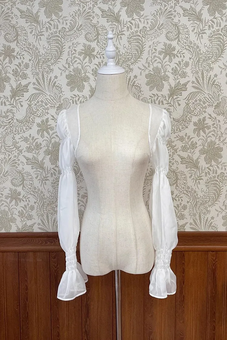 Striped Chiffon Long Sleeves Bowknot Sweet Princess Lolita Cardigan Blouse 5 Colors