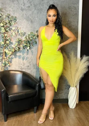 Style & Grace Midi Dress (Lime)