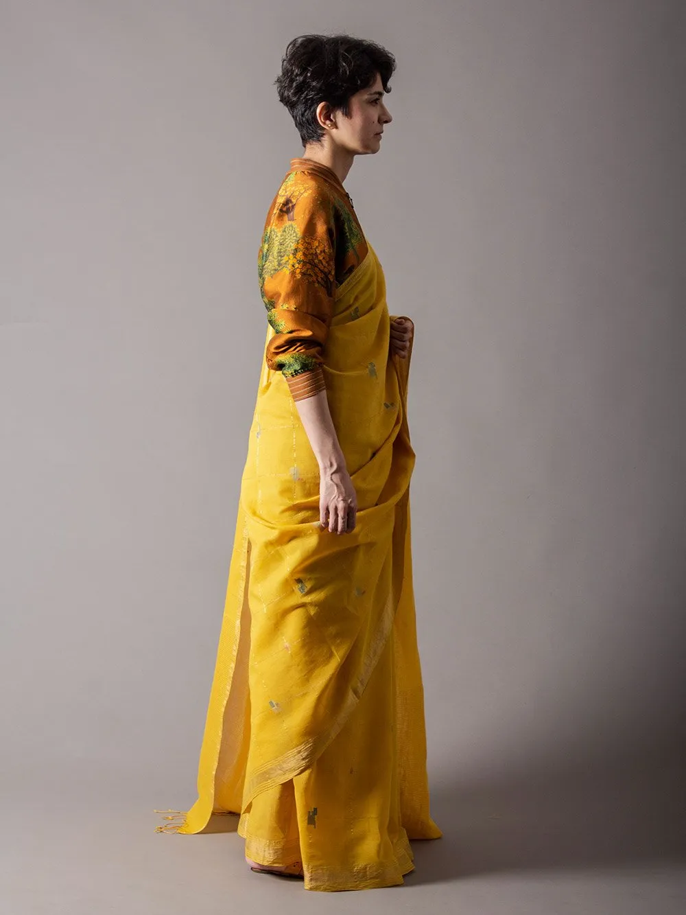 SUKETDHIR   I   Sari Blouse Chalbaaz Crop Bomber Silk Damask