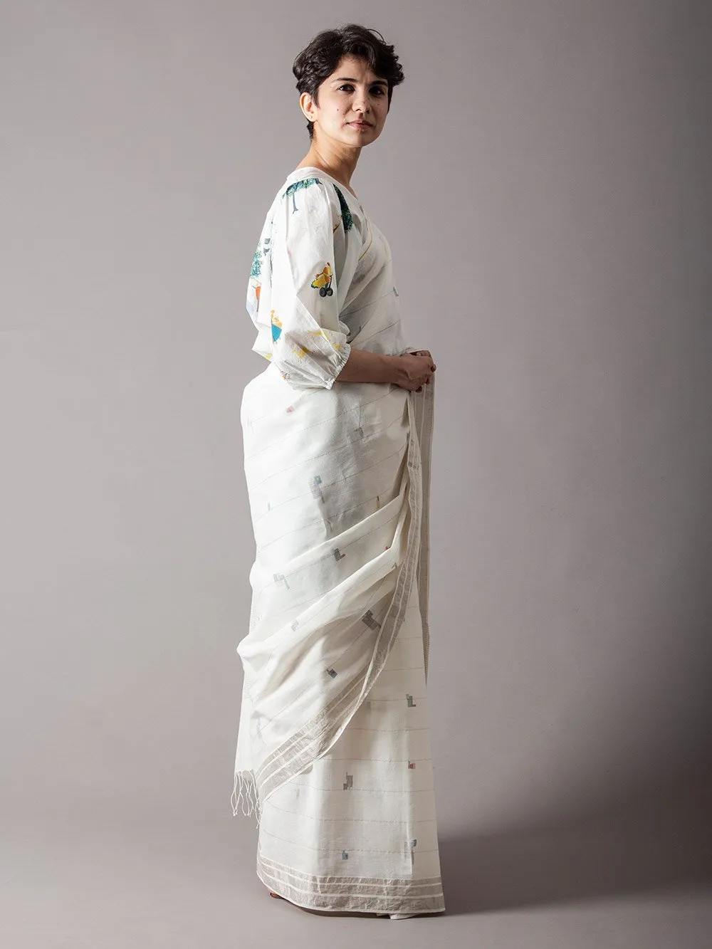 SUKETDHIR   I   Sari Chandani Saree Jamdani Mul