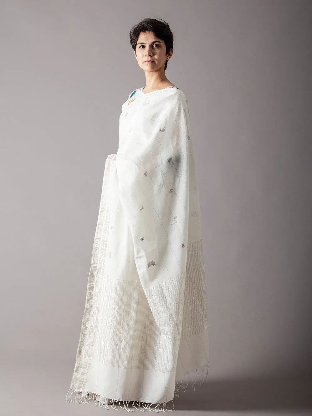 SUKETDHIR   I   Sari Chandani Saree Jamdani Mul