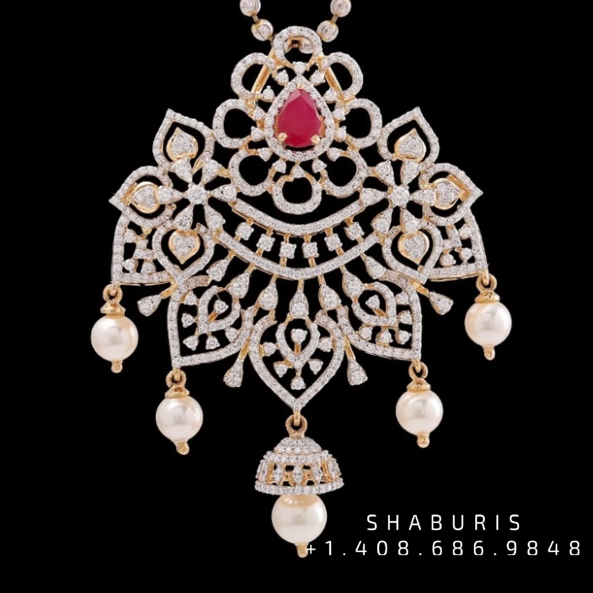 Swarovski pendant,swarovski chain,sabyasachi jewelry inspired Traditional indian Jewelery,Polki haram,Pure silver jewelry-NIHIRA