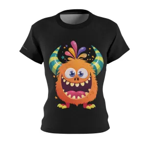 T-Shirt, Black Crazy Monster Face