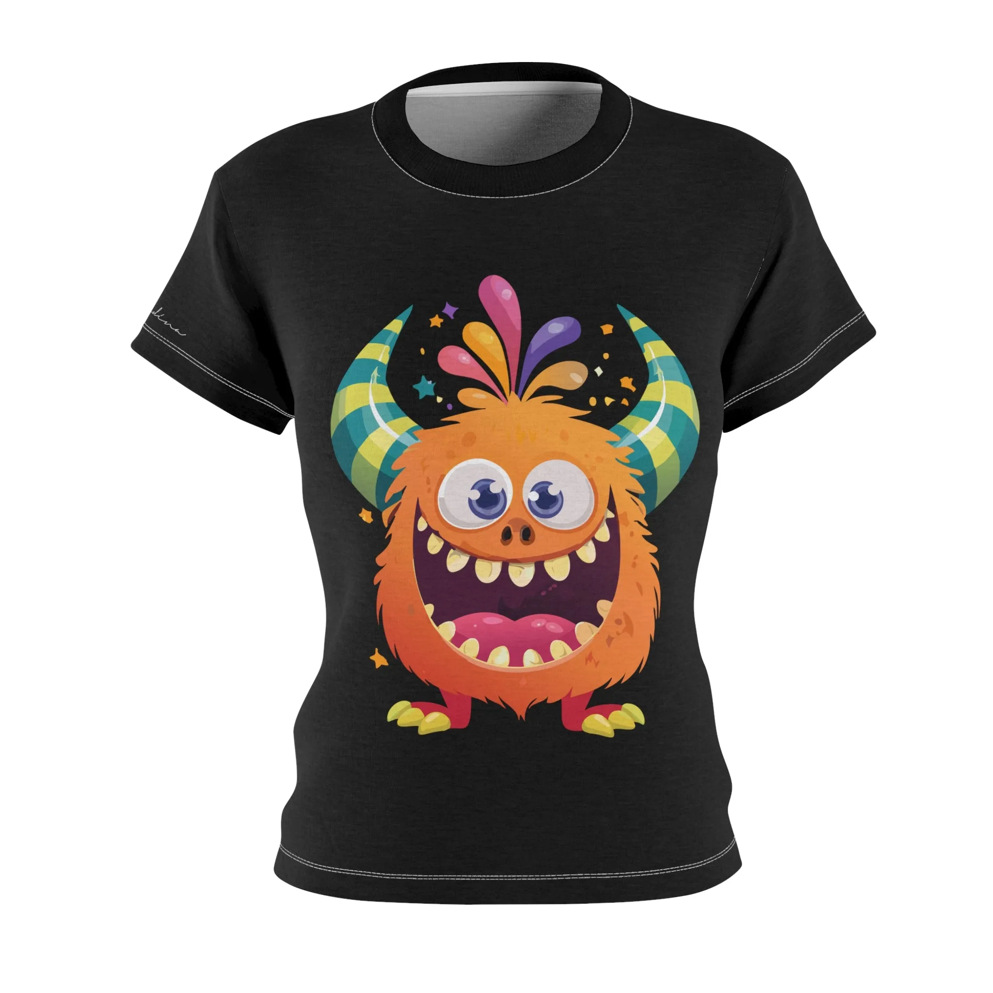 T-Shirt, Black Crazy Monster Face