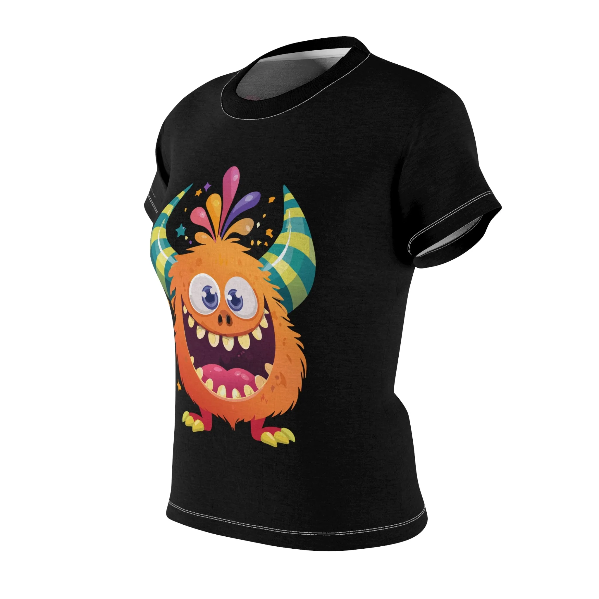 T-Shirt, Black Crazy Monster Face