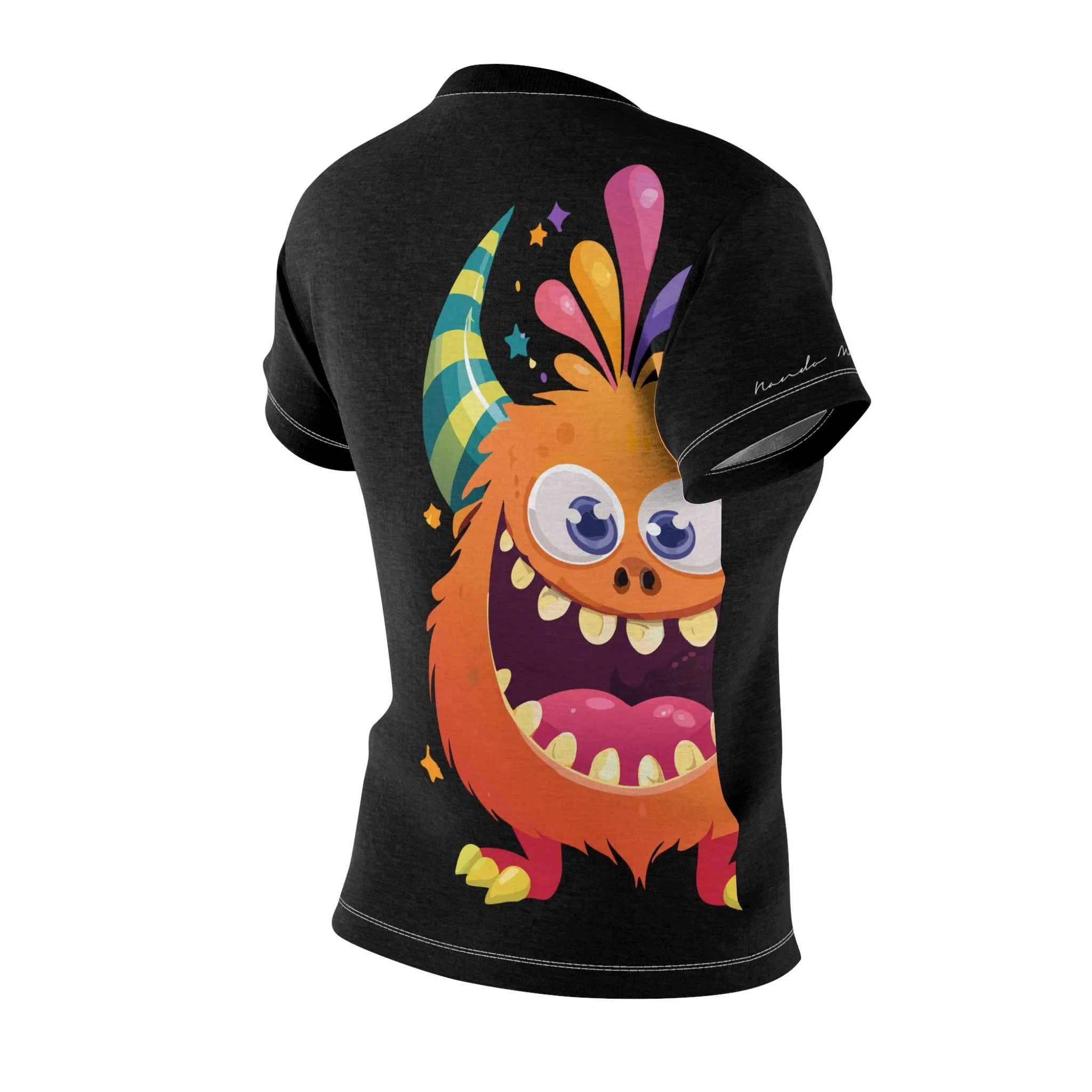 T-Shirt, Black Crazy Monster Face