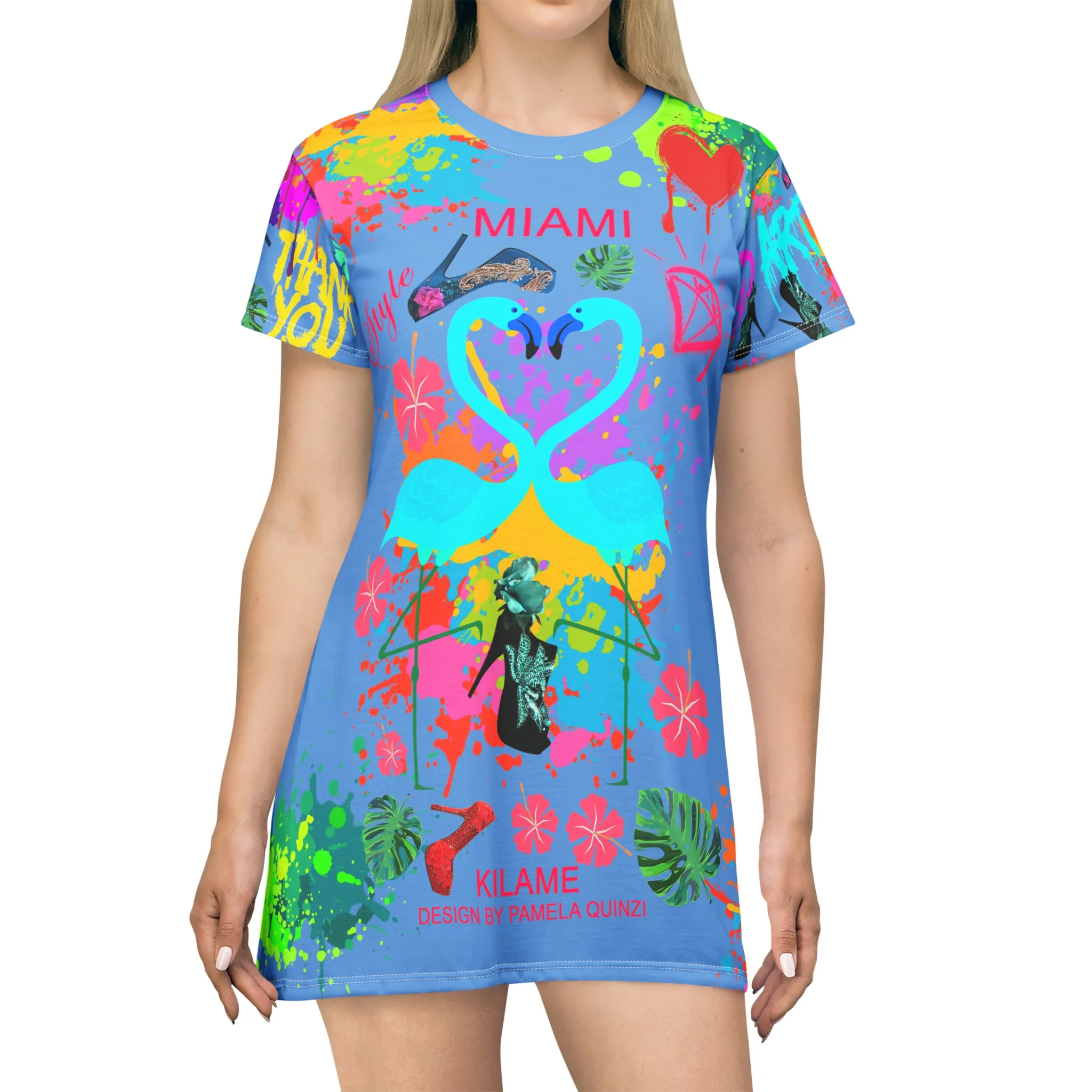 T-Shirt Dress 'Flamingo'