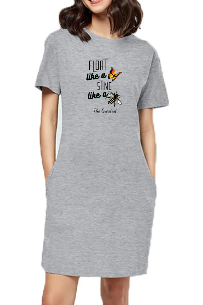 T-shirt Dress With Pockets - Bee The Greatest (3 Colours) (Slim Fit)
