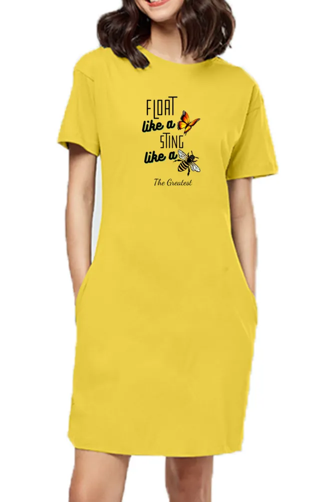 T-shirt Dress With Pockets - Bee The Greatest (3 Colours) (Slim Fit)