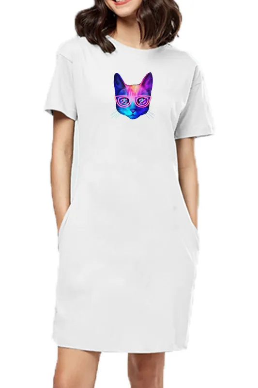 T-shirt Dress With Pockets - Best Friend Fur Real (6 Colours) (Slim Fit)