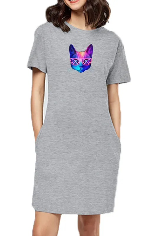 T-shirt Dress With Pockets - Best Friend Fur Real (6 Colours) (Slim Fit)