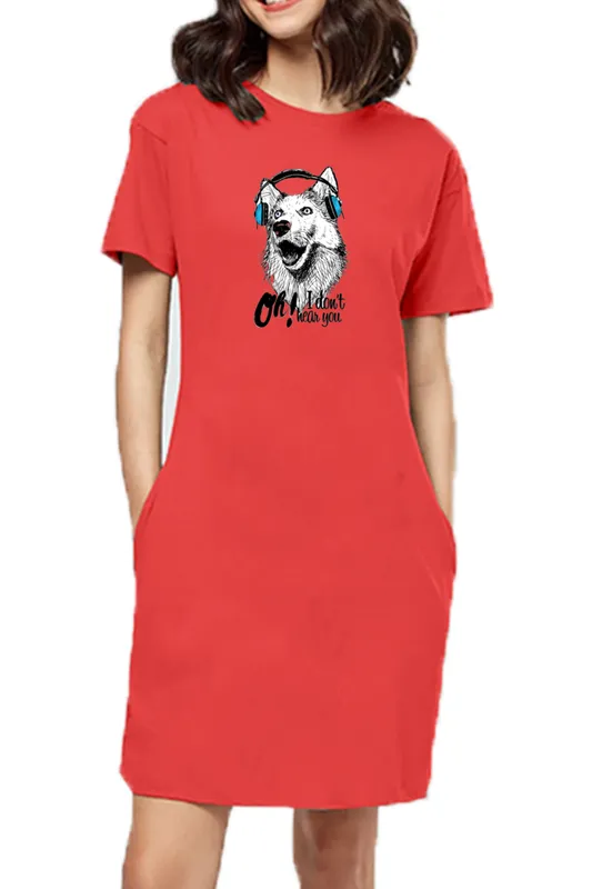 T-shirt Dress With Pockets - Howl You Doing? (4 Colours) (Slim Fit)