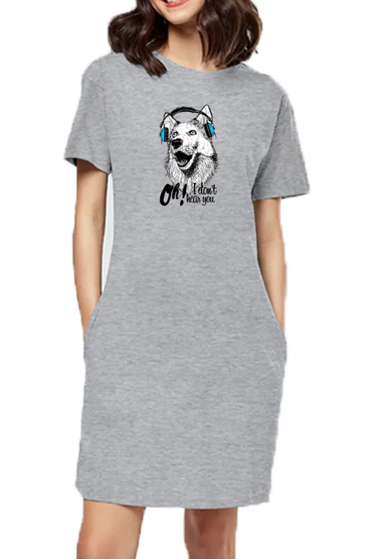 T-shirt Dress With Pockets - Howl You Doing? (4 Colours) (Slim Fit)