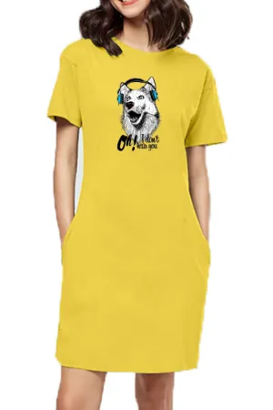 T-shirt Dress With Pockets - Howl You Doing? (4 Colours) (Slim Fit)