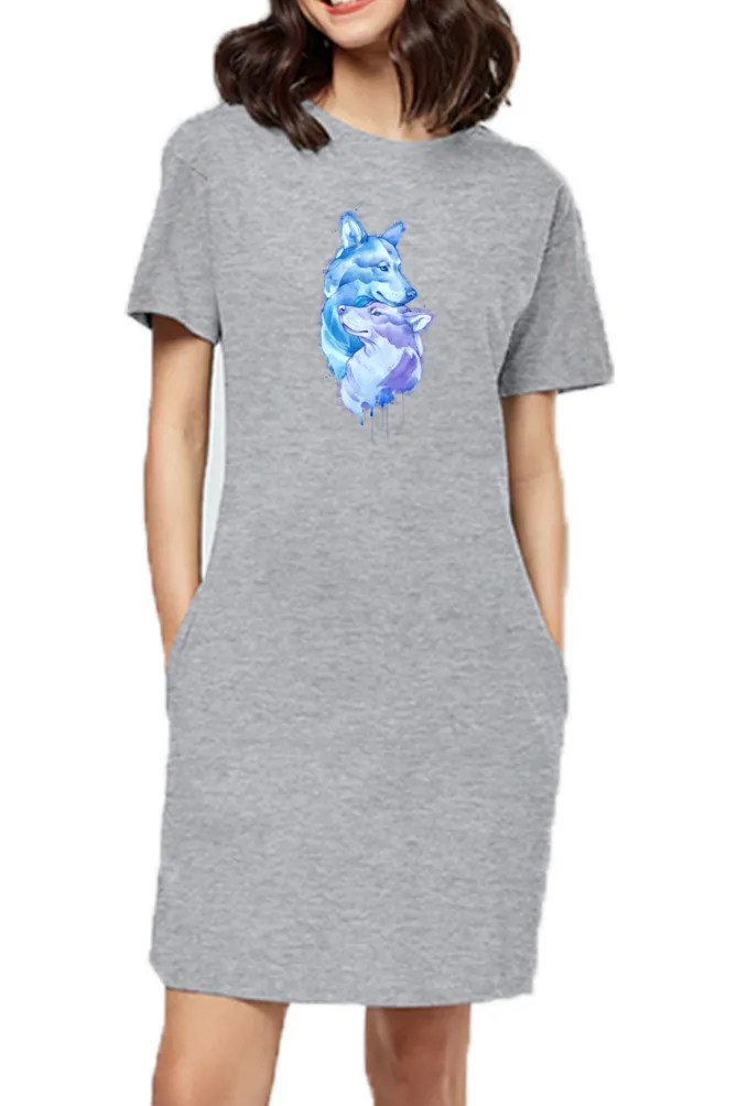 T-shirt Dress With Pockets - Snugglebugs (6 Colours) (Slim Fit)