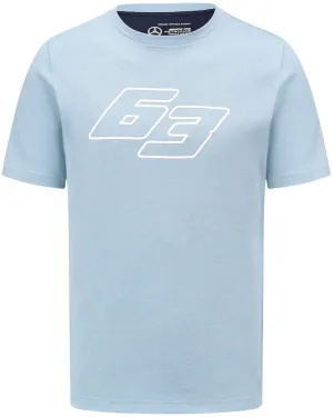T-SHIRT Formula One 1 F1 Mercedes AMG Petronas George Russell 63 NEW Blue