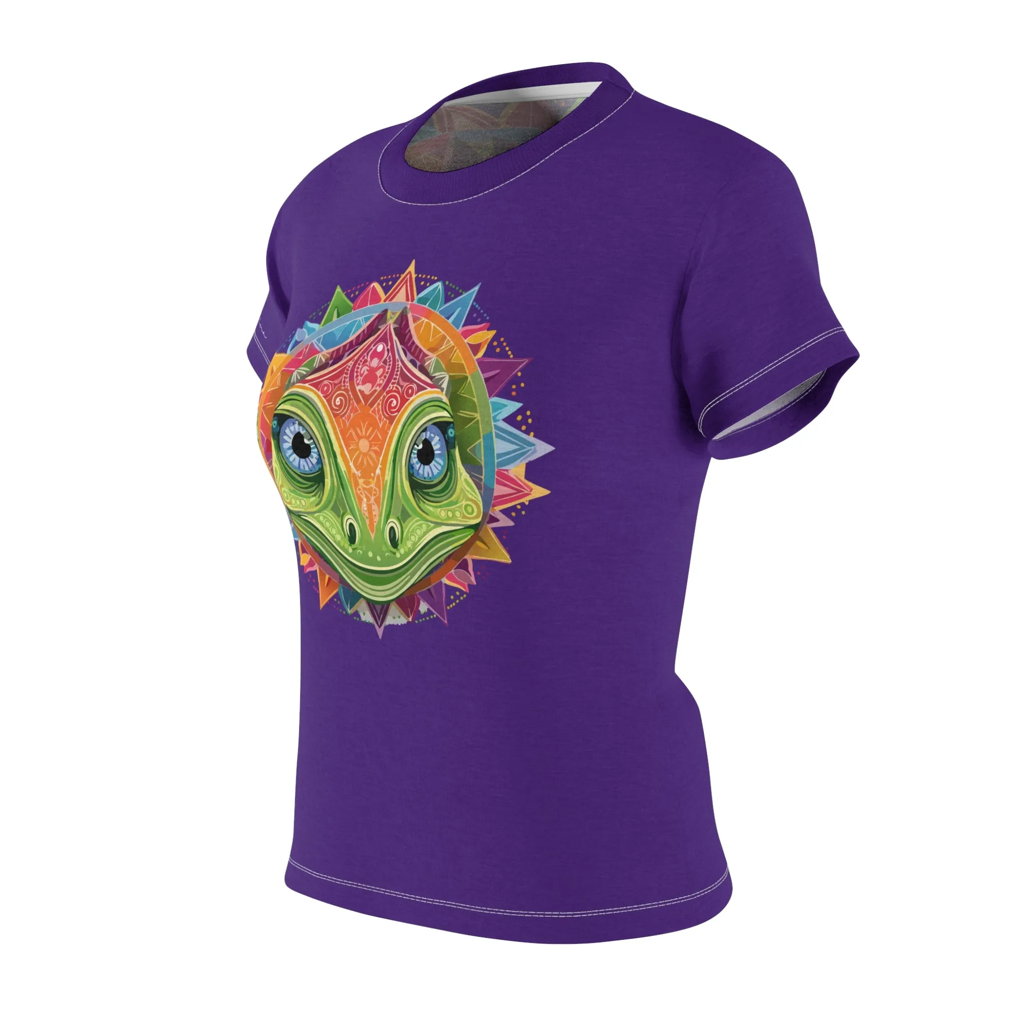 T-Shirt, Purple Mandala Chameleon