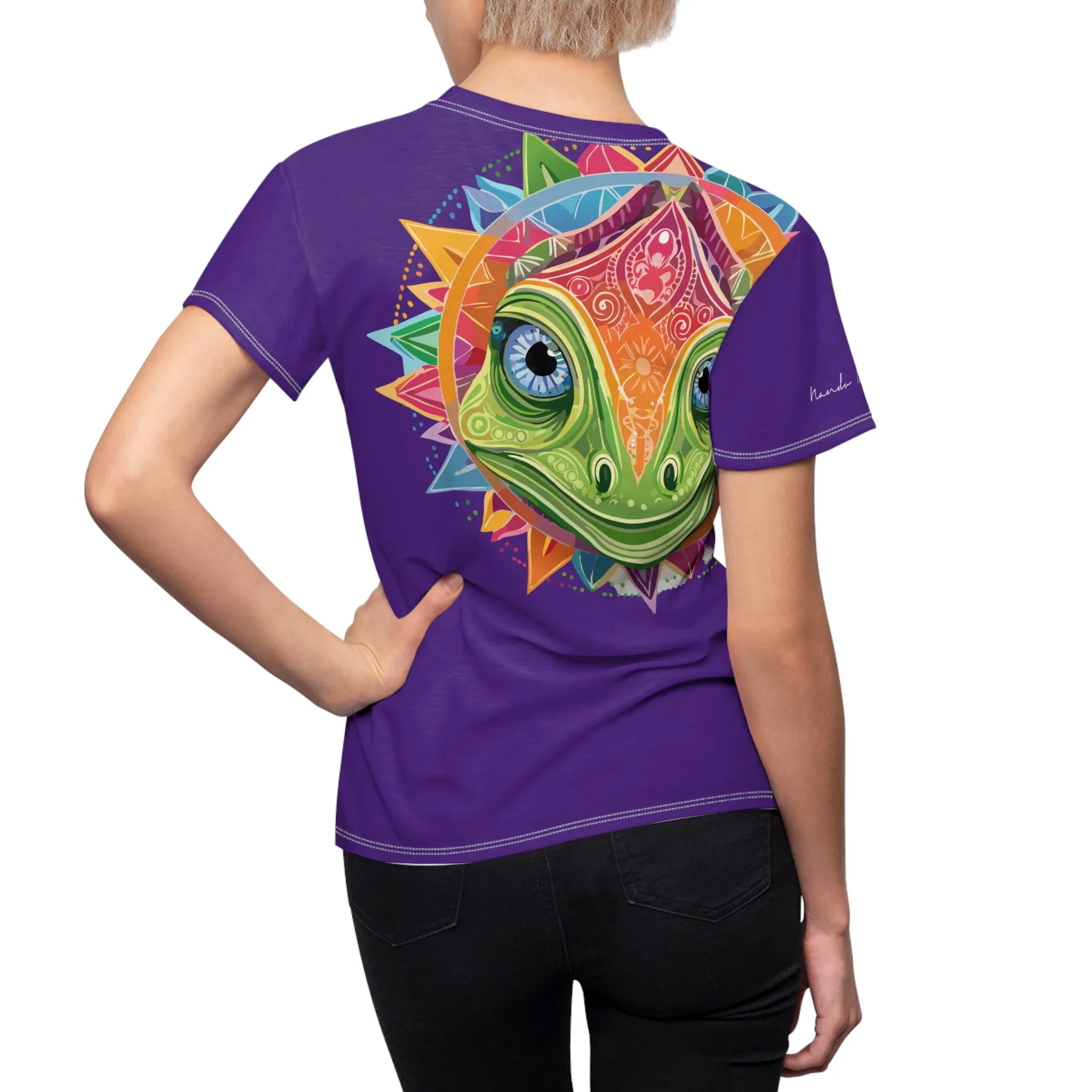 T-Shirt, Purple Mandala Chameleon