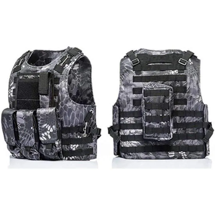 Tactical Molle Weste mit Taschen - Kryptec Urban Camo