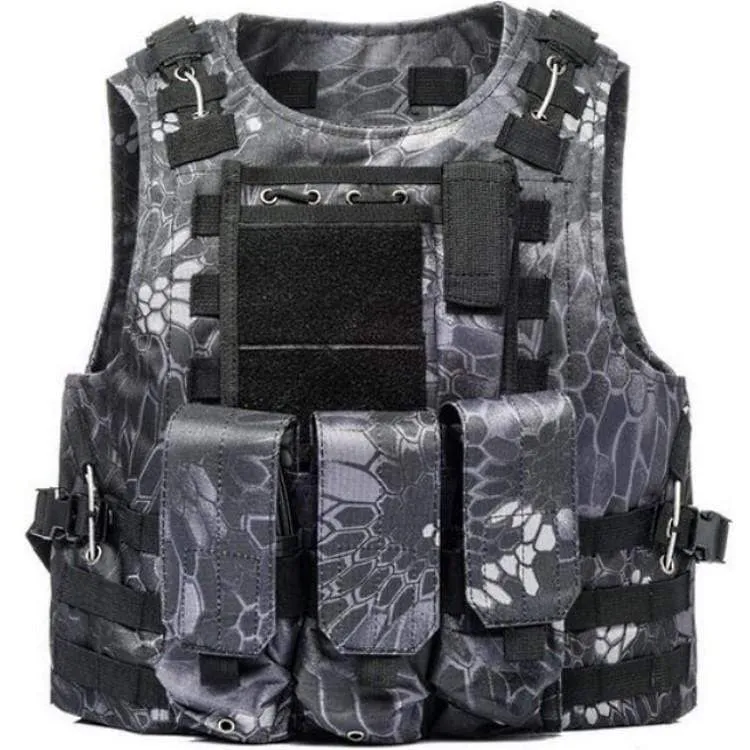 Tactical Molle Weste mit Taschen - Kryptec Urban Camo