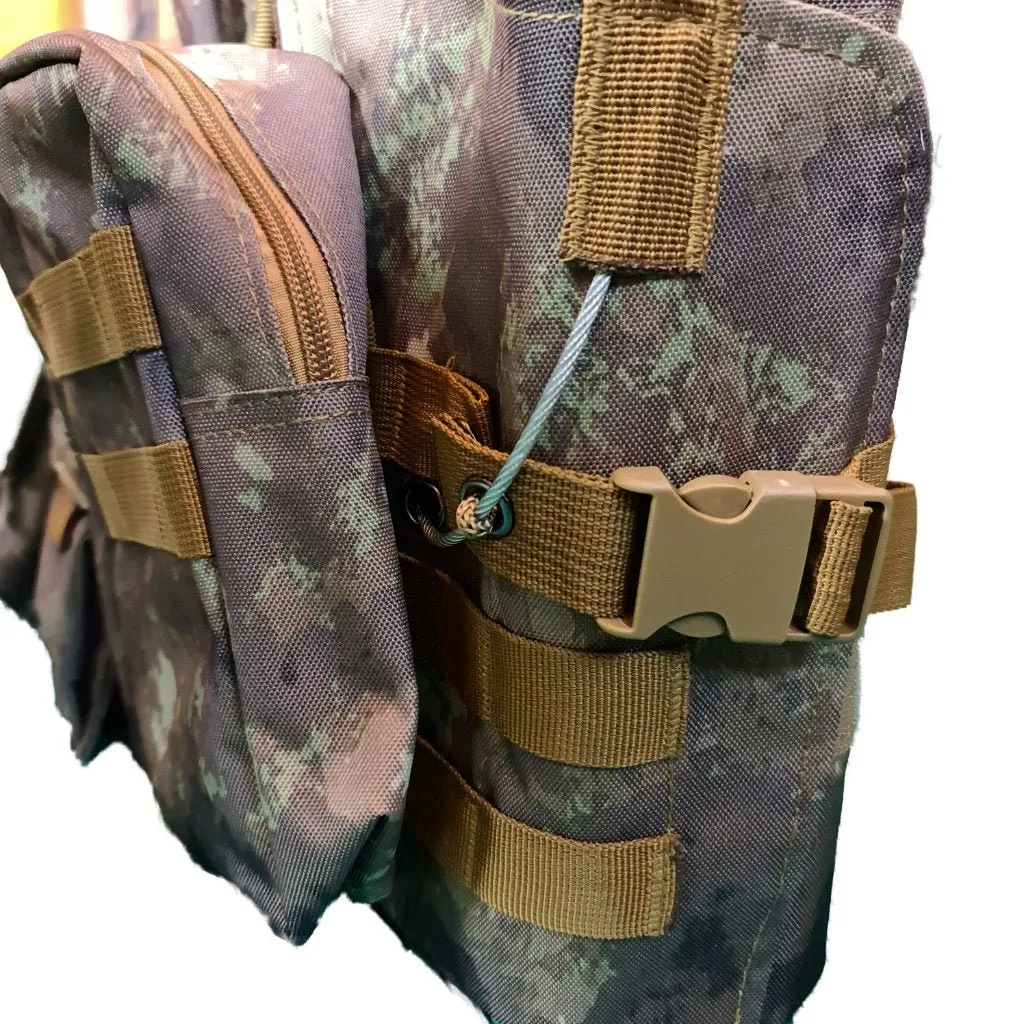 Tactical Molle Weste mit Taschen - Muddy Dirt Camo