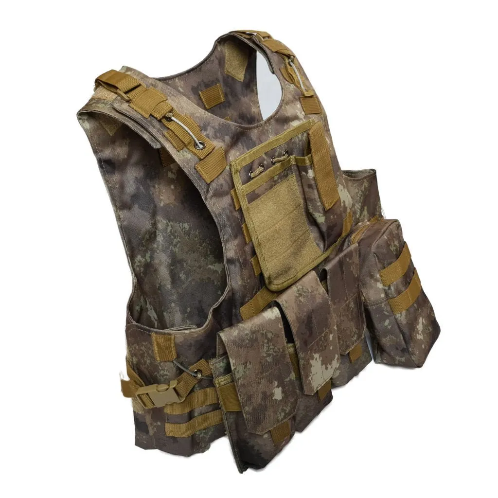 Tactical Molle Weste mit Taschen - Muddy Dirt Camo