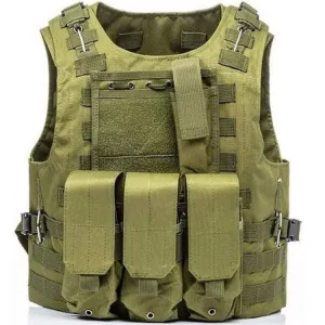 Tactical Molle Weste mit Taschen - Oliv