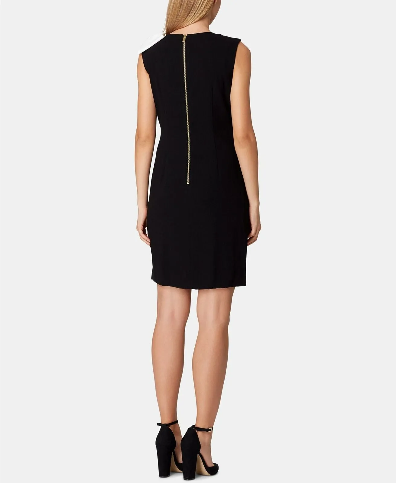 Tahari Women's Sleeveless Bow Sheath Dress Black 6