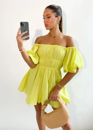 Tami Off Shoulder Dress - Lime