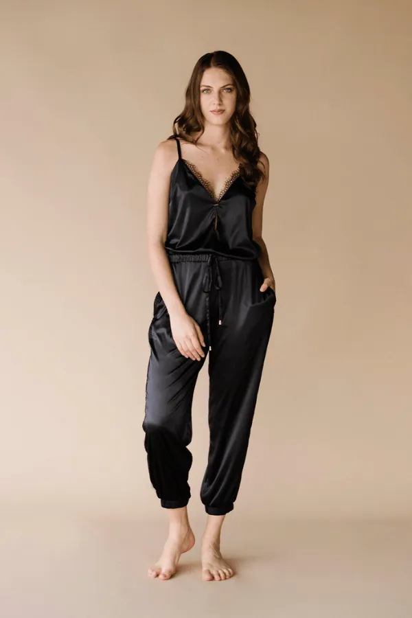 Tapiss Satin Blouse- Black