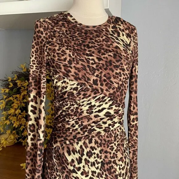 Tara Cheetah Dress by Torn Ronny Kobo Bodycon Sheath