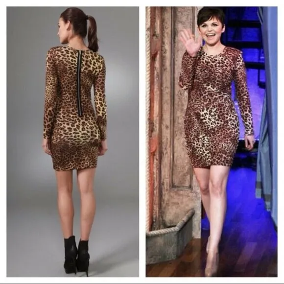 Tara Cheetah Dress by Torn Ronny Kobo Bodycon Sheath