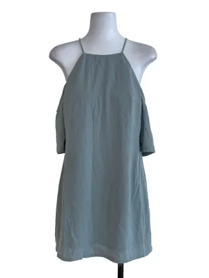 Teal Blue Plain Sheath Dress