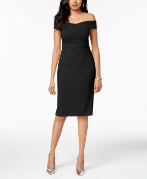 Thalia Sodi Womens Off-The-Shoulder Sheath Dress. 100027402 Deep Black 12
